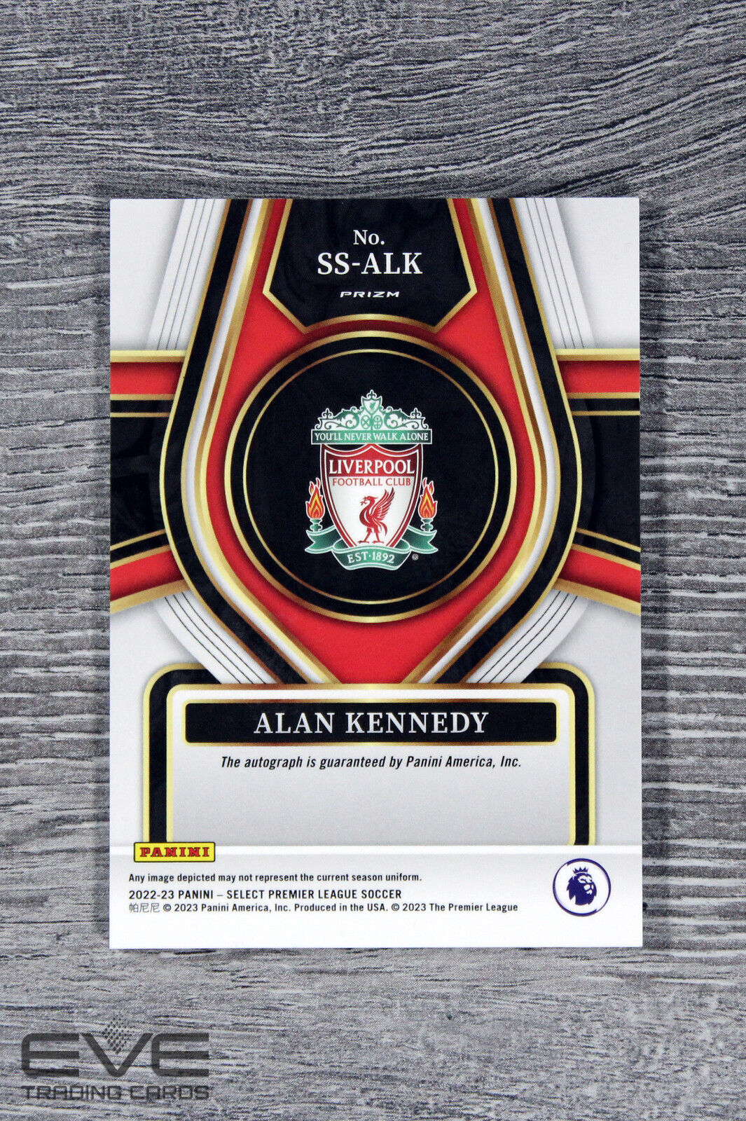 2022-23 Panini Select EPL Soccer Card SS-ALK Alan Kennedy Auto Silver Prizm NM/M