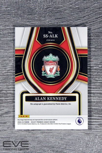 2022-23 Panini Select EPL Soccer Card SS-ALK Alan Kennedy Auto Silver Prizm NM/M