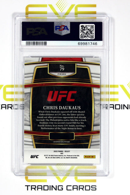 Graded Panini Select UFC Card - 2022 #79 Chris Daukaus Disco Prizm - PSA 10