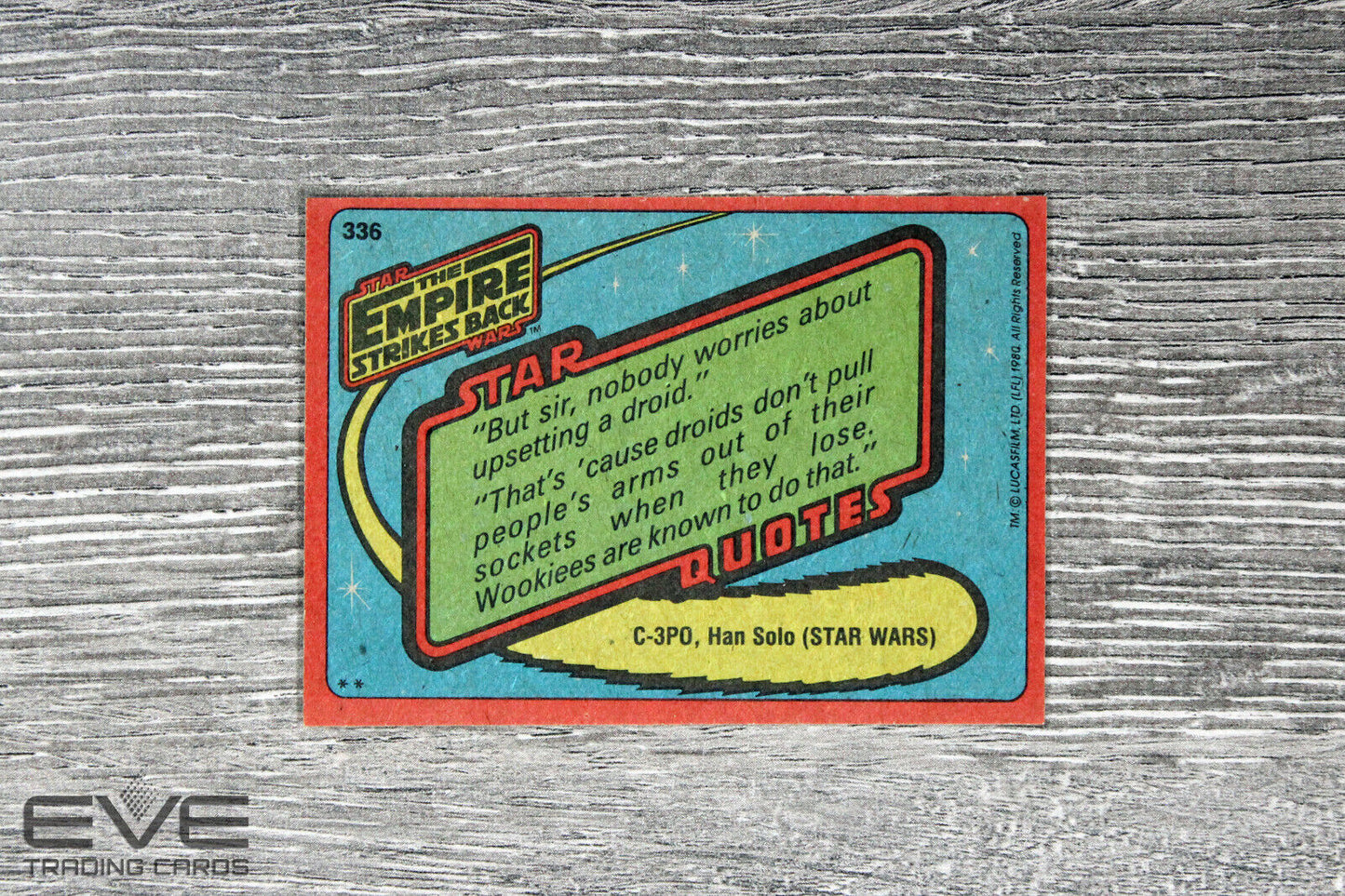 1980 Topps Vintage Star Wars Empire Strikes Back S3 Card #336 Power Generators