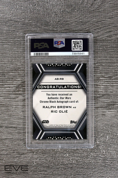 2022 Topps Star Wars Chrome Black #AB-RB Ralph Brown as Ric Olie Auto - PSA 9