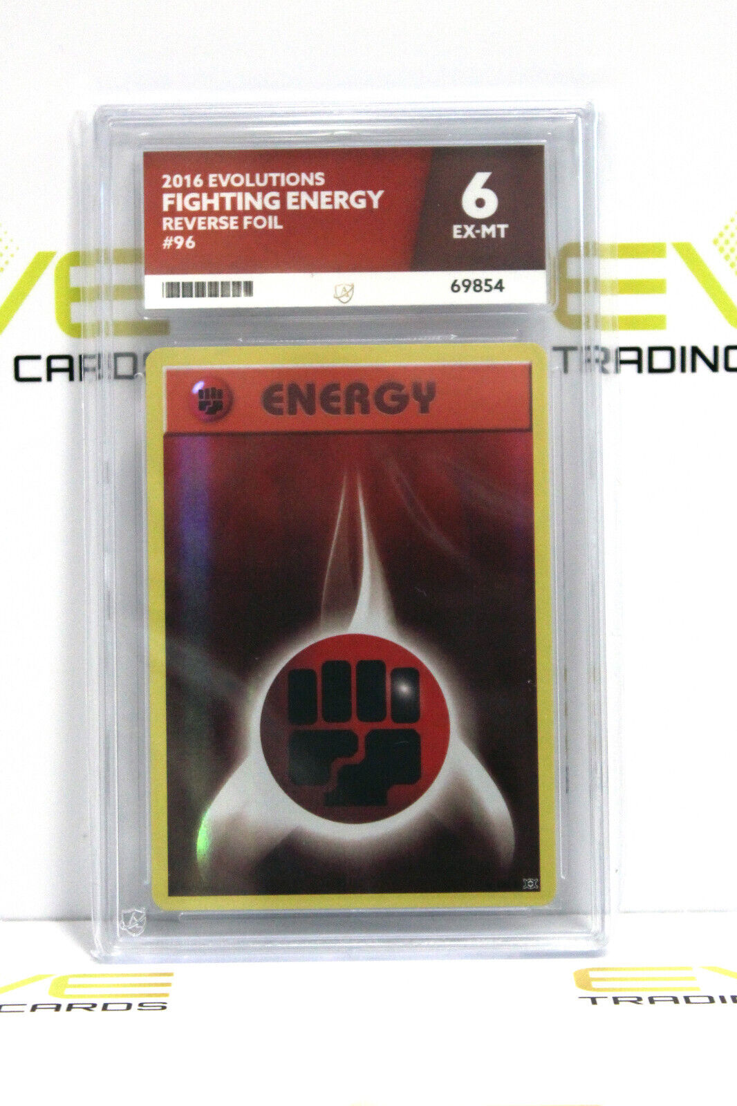 Graded Pokémon Card - #96 2016 Fighting Energy Evolutions Reverse Foil - Ace 6