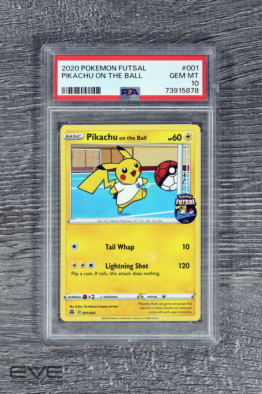 Pokemon Card #001/005 2020 Pikachu on the Ball - Pokemon Futsal - PSA 10