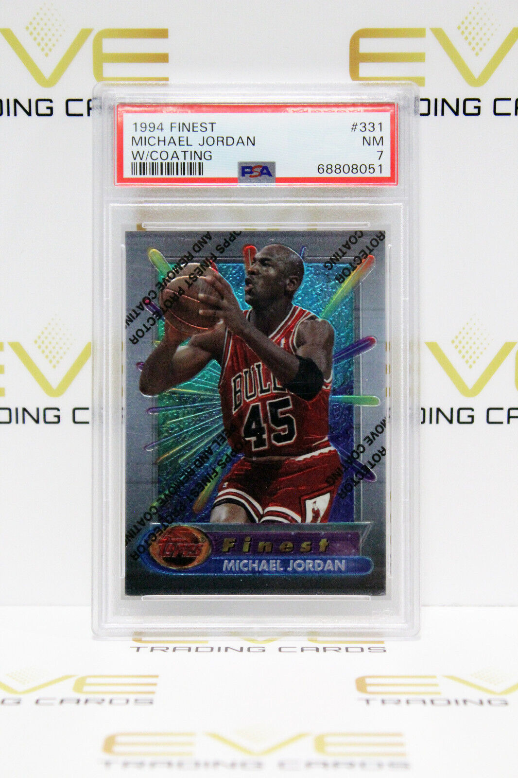 Graded Topps NBA Finest Card - #331 1994 Michael Jordan W/Coating - PSA 7