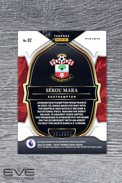 2022-23 Panini Select EPL Soccer Card 82 Sekou Mara Terrace Camo Prizm /225 NM/M