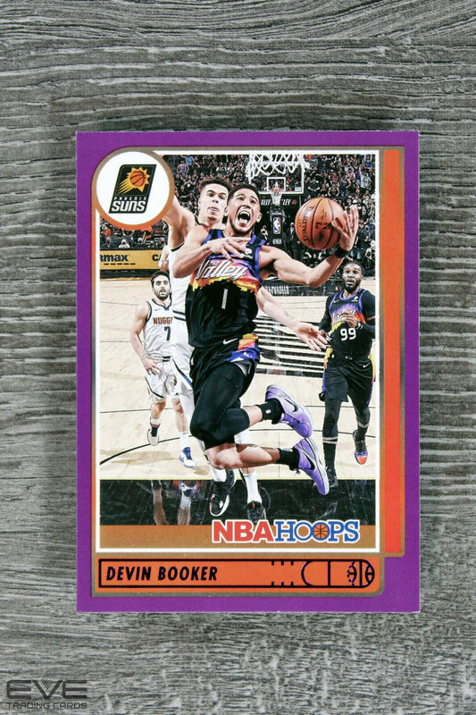 2021 Panini NBA Hoops Basketball Card #6 Devin Booker Phoenix Suns Purple - NM/M