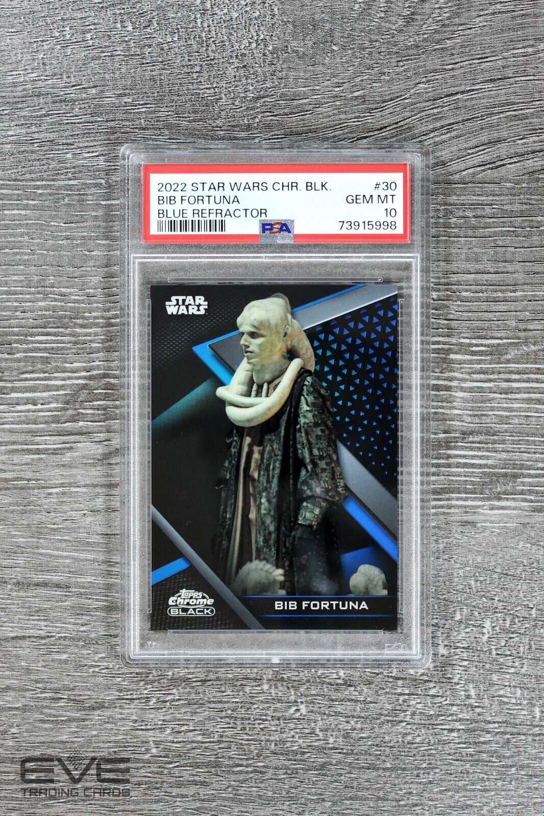 2022 Topps Star Wars Chrome Black #30 Bib Fortuna Blue Refractor /75 - PSA 10