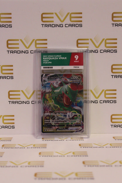 Graded Pokemon Card - 120/184 2021 VMAX Climax Rayquaza VMAX Holo JPN - Ace 9