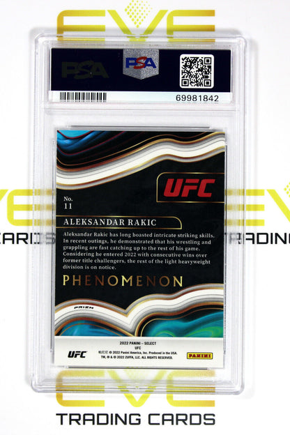 Graded Panini Select UFC Card - 2022 #11 Aleksander Rakic Silver Prizm - PSA 10