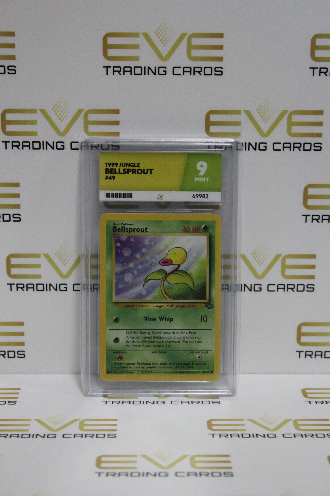 Graded Pokemon Card - #49/64 1999 Jungle Bellsprout - Ace 9