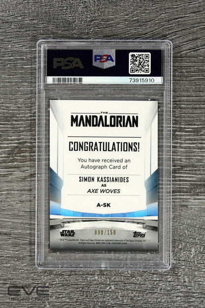 Topps Star Wars The Mandalorian #A-SK Simon Kassianides Axe Woves Auto/150 PSA 9