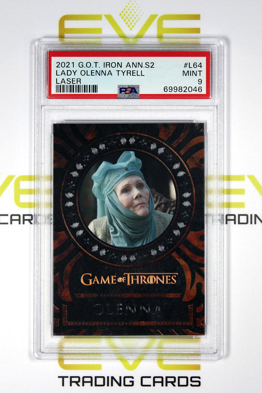 Graded Game of Thrones Card - #L64 2021 Lady Olenna Tyrell - Laser - PSA 9