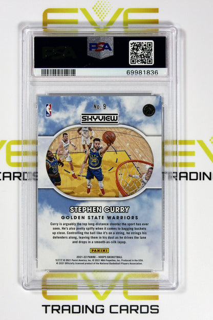 Graded Basketball Card - #9 2021 Panini NBA Hoops Skyview Stephen Curry - PSA 9