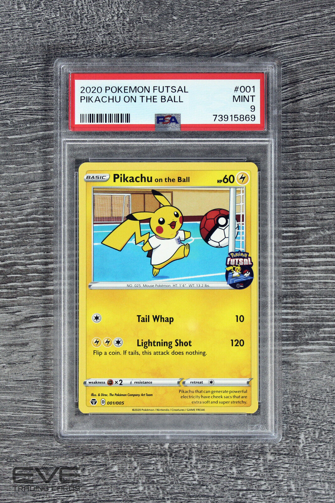 Pokemon Card #001/005 2020 Pikachu on the Ball - Pokemon Futsal - PSA 9