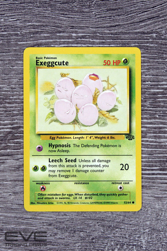 Raw Pokemon Card - #52/64 Exeggcute Jungle WOTC - Excellent Condition