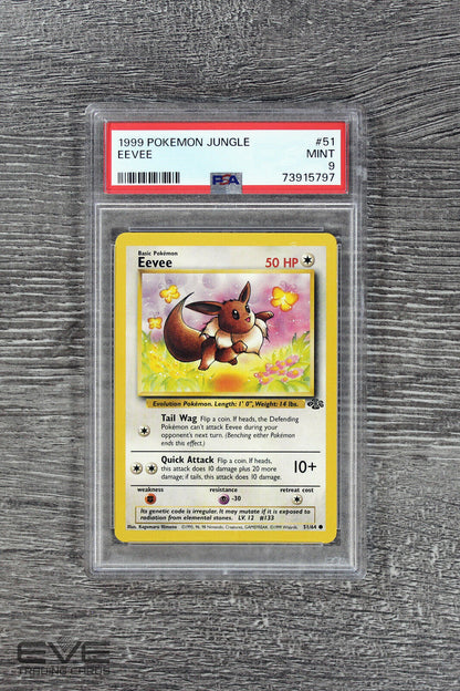 Pokemon Card - #51/64 1999 Eevee Jungle - PSA 9