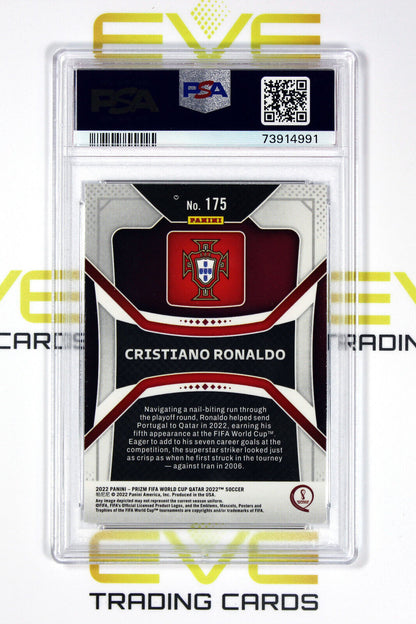 2022 Panini Prizm FIFA Road to World Cup #175 - Cristiano Ronaldo - PSA 9