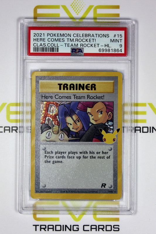 Graded Pokemon Card - #15/82 Here Comes Team Rocket Classic Collection - PSA 9