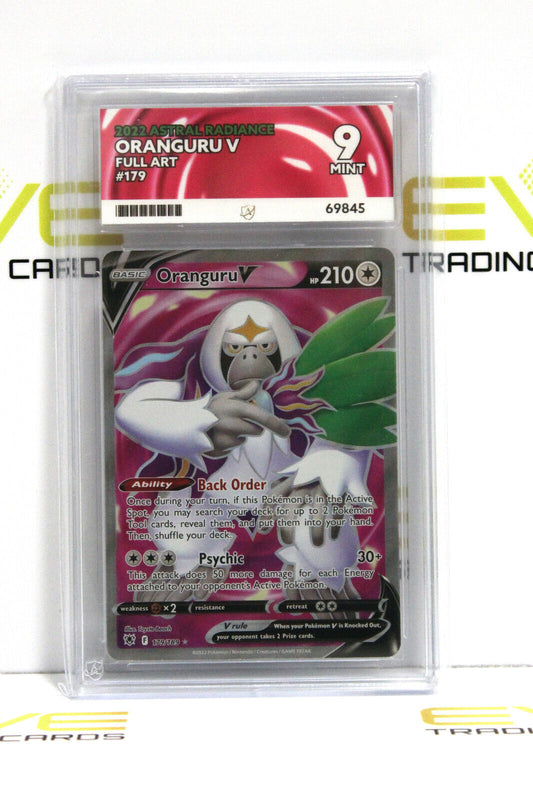 Graded Pokémon Card- #179/189 2022 Oranguru V Astral Radiance Full Art - Ace 9
