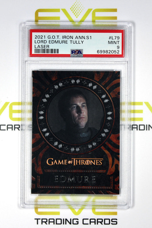 Graded Game of Thrones Card - #L79 2021 Lord Edmure Tully - Laser - PSA 9