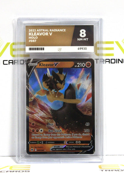 Graded Pokémon Card - #087/189 2022 Kleavor V Astral Radiance Holo - Ace 8