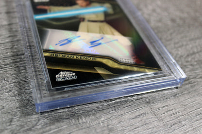 Topps Chrome Black Star Wars Ewan McGregor Autograph Card A-EM - 1 of 1 - BGS 9