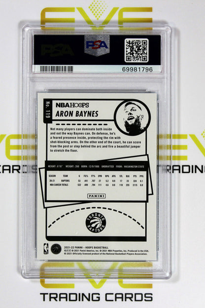 Graded Basketball Card - #119 2021 NBA Hoops Aron Baynes Teal Explosion - PSA 9