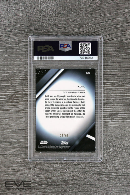 2022 Topps Star Wars Chrome Black #55 Kuiil Green Refractor /99 - PSA 10