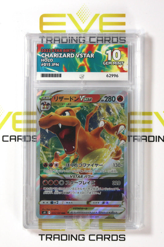 Graded Pokemon Card #015/100 2022 Charizard VSTAR Star Birth Holo Japan - Ace 10
