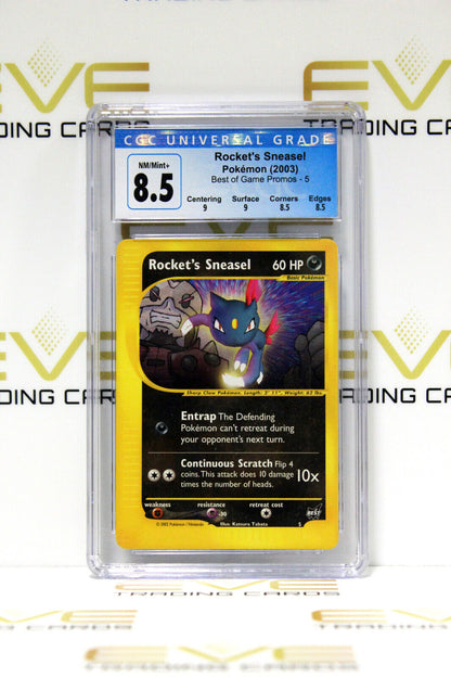 Graded Pokemon Card - 2003 Rocket's Sneasel Best of Game Promos 5 - CGC 8.5