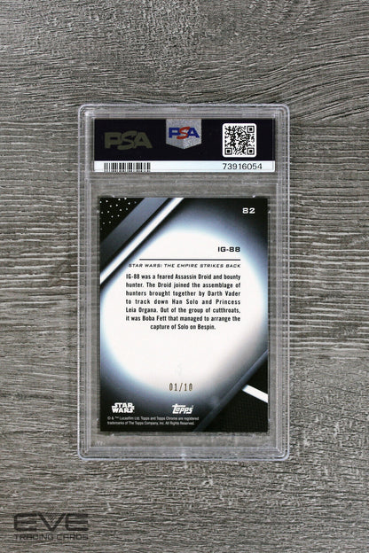 2022 Topps Star Wars Chrome Black #82 IG-88 Magenta /10 - PSA 9 First on Print