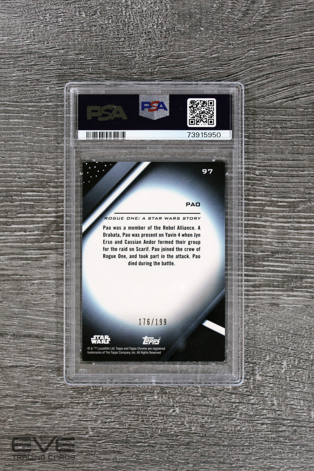 2022 Topps Star Wars Chrome Black #97 Pao Refractor /199 - PSA 9