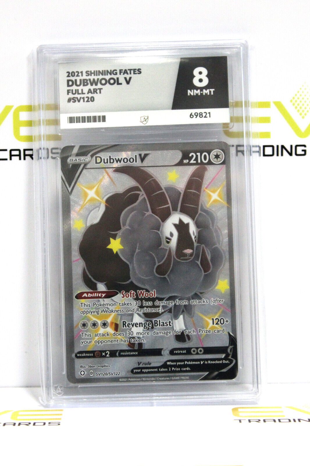 Graded Pokémon Card - #SV120/SV122 2021 Dubwool V Shining Fates Full Art - Ace 8