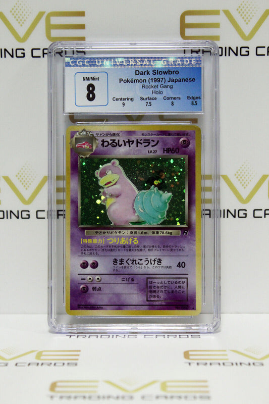 Graded Pokemon Card - #080 1997 Dark Slowbro Rocket Gang Holo Japanese - CGC 8