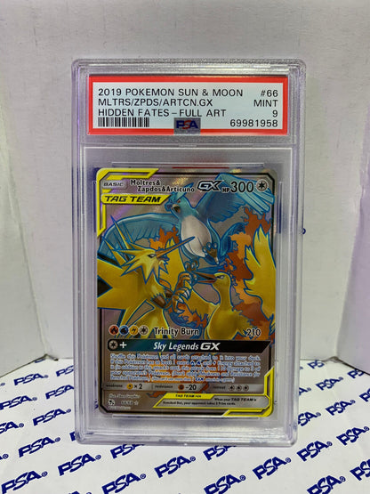 Graded Pokemon Card - 66/68 Sun & Moon MLTRS/ZPDS/ARTCN.GX Hidden Fates - PSA 9