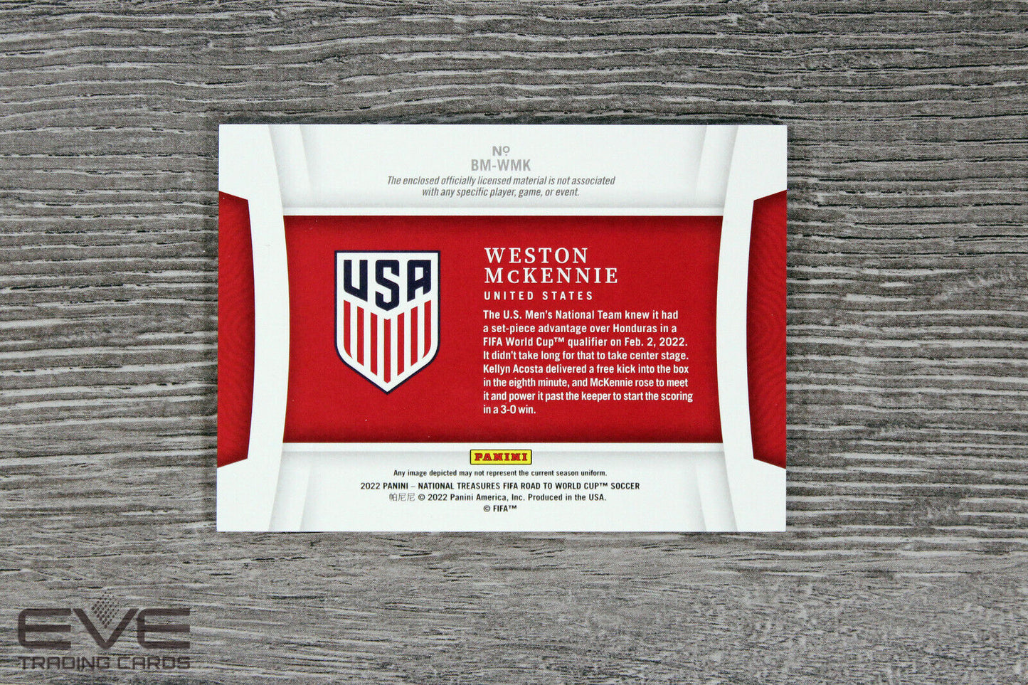 2022 Panini National Treasures FIFA World Cup Weston McKennie Patch /49 - NM/M