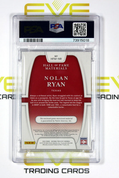 2022 National Treasures Baseball Card Nolan Ryan HoF Material HFM-NR /99 PSA 10