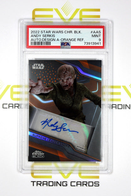 Topps Chrome Black Star Wars #A-AS Andy Serkis as Snoke Autograph /25 - PSA 9