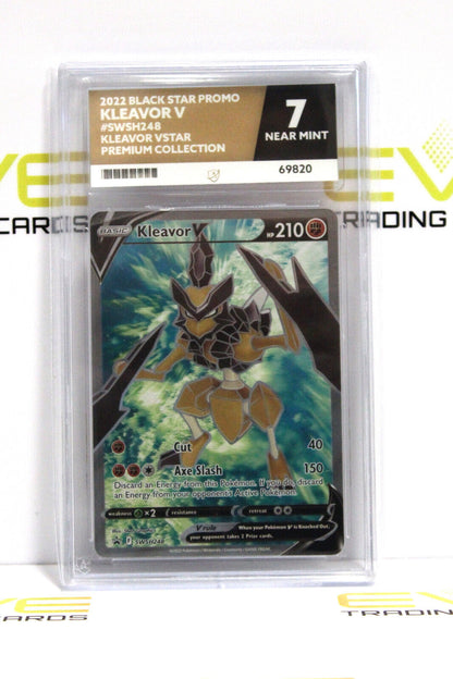 Graded Pokémon Card - #SWSH248 2022 Kleavor V Black Star Promo VStar - Ace 7