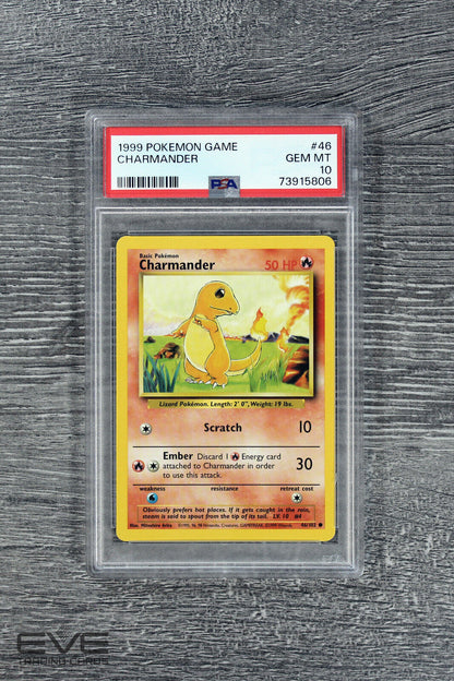 Pokemon Card - #046/102 1999 Charmander Pokemon Game - PSA 10