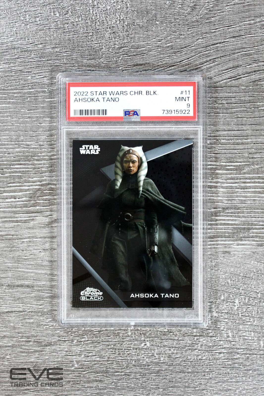 2022 Topps Star Wars Chrome Black #11 Ahsoka Tano Base Card - PSA 9