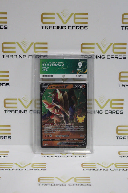 Graded Pokemon Card - #018/025 2021 Celebrations Zamazenta V Holo - Ace 9