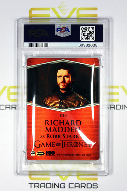 Graded Game of Thrones Card - #E33 2021 Robb Stark - Expressions - PSA 9