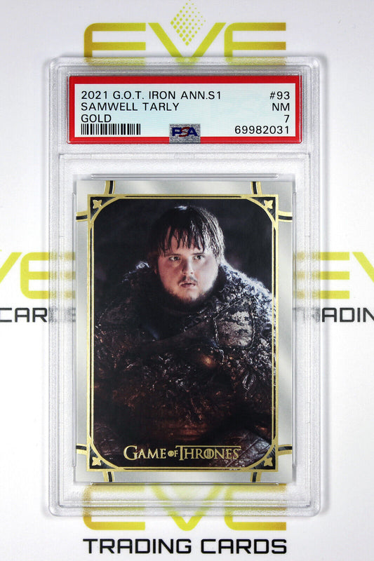 Graded Game of Thrones Card - #93 2021 Samwell Tarly - Gold /99 - PSA 7