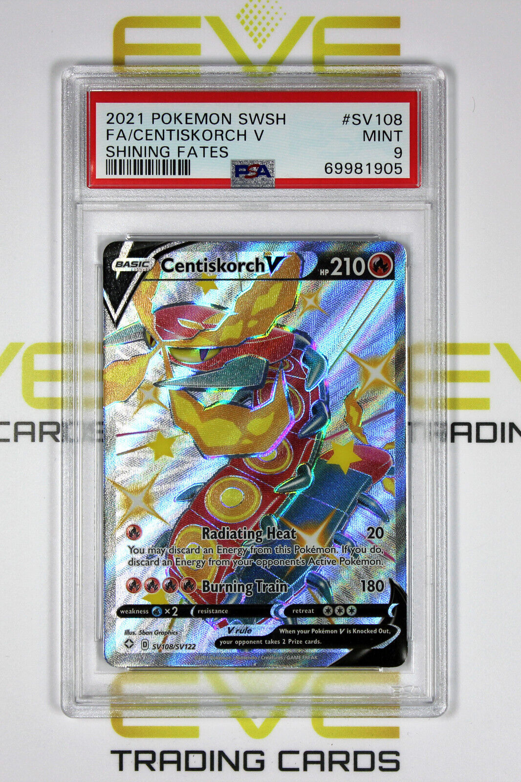 Graded Pokemon Card - #SV108/SV122 2021 Centiskorch V SWSH Shining Fates - PSA 9