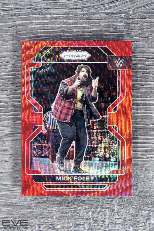 2022 Panini Prizm WWE Red Ruby Wave Prizm Card #190 Mick Foley - NM/M
