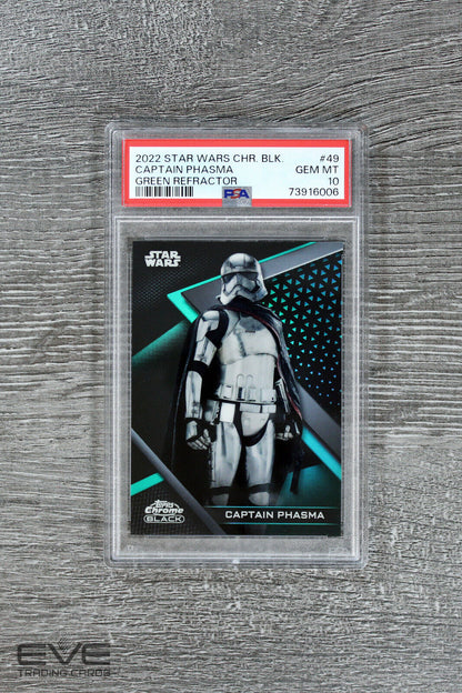 2022 Topps Star Wars Chrome Black #49 Captain Phasma Green Refractor /99 -PSA 10