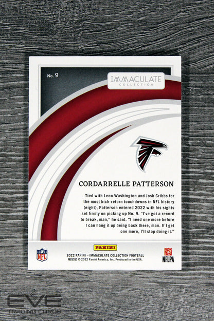 2022 Panini Immaculate Football NFL Card #9 Cordarrelle Patterson /99 NM/M