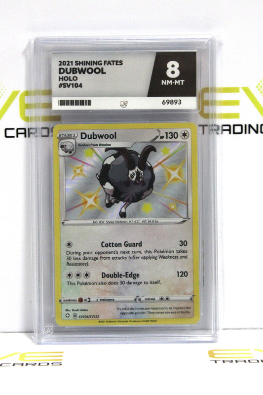 Graded Pokémon Card - SV104/SV122 2021 Dubwool Shining Fates Holo - Ace 8