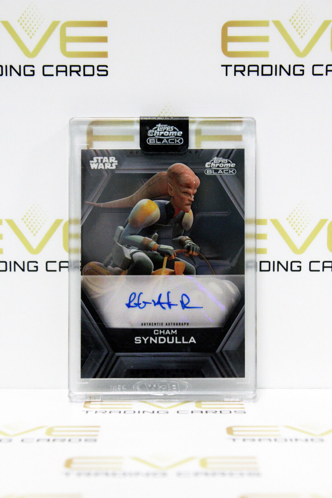 Topps Chrome Black Star Wars Robin Atkin Downes/Cham Syndulla Auto Slabbed Card